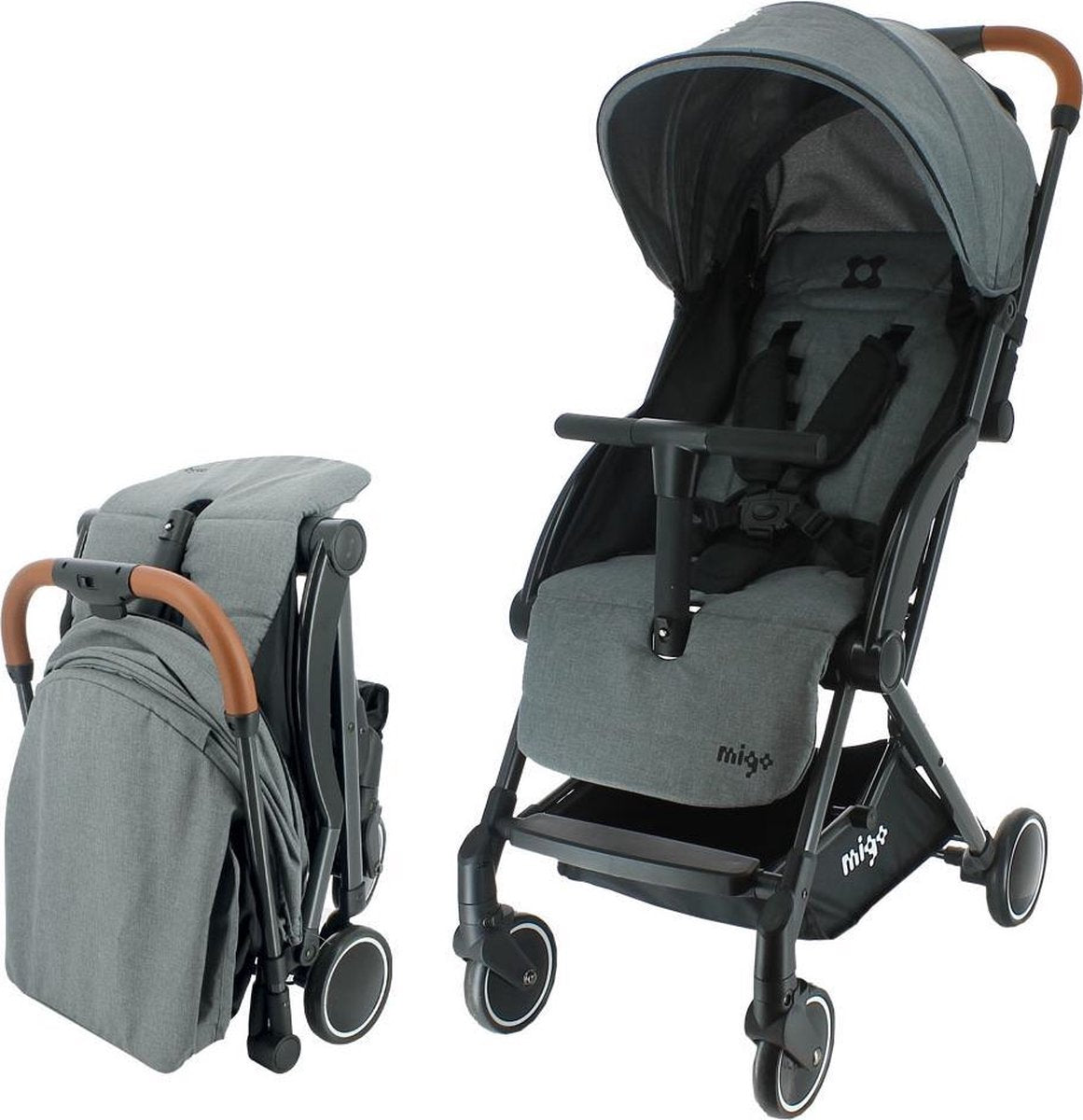 Migo GAYA Kinderwagen - 0 tot 36 maanden - Licht en wendbaar - Grijs