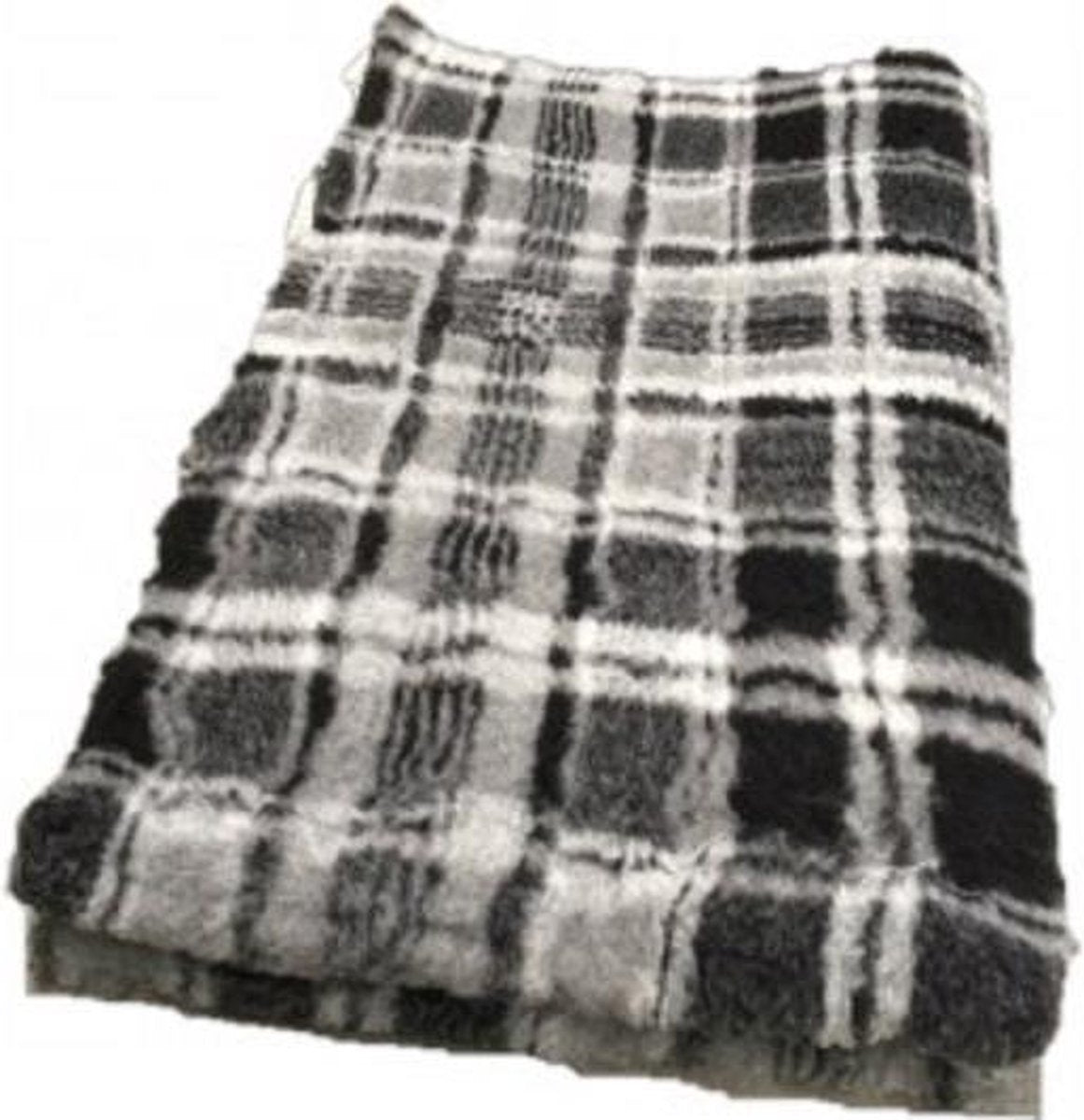 2 Stuks - Vetbed - Dierenmat - Dierenkleed - Benchmat - Puppykleed - Tartan Grijze Ruit - Latex Anti Slip 75 x 50 cm - Machine wasbaar