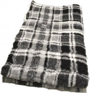 2 Stuks - Vetbed - Dierenmat - Dierenkleed - Benchmat - Puppykleed - Tartan Grijze Ruit - Latex Anti Slip 75 x 50 cm - Machine wasbaar