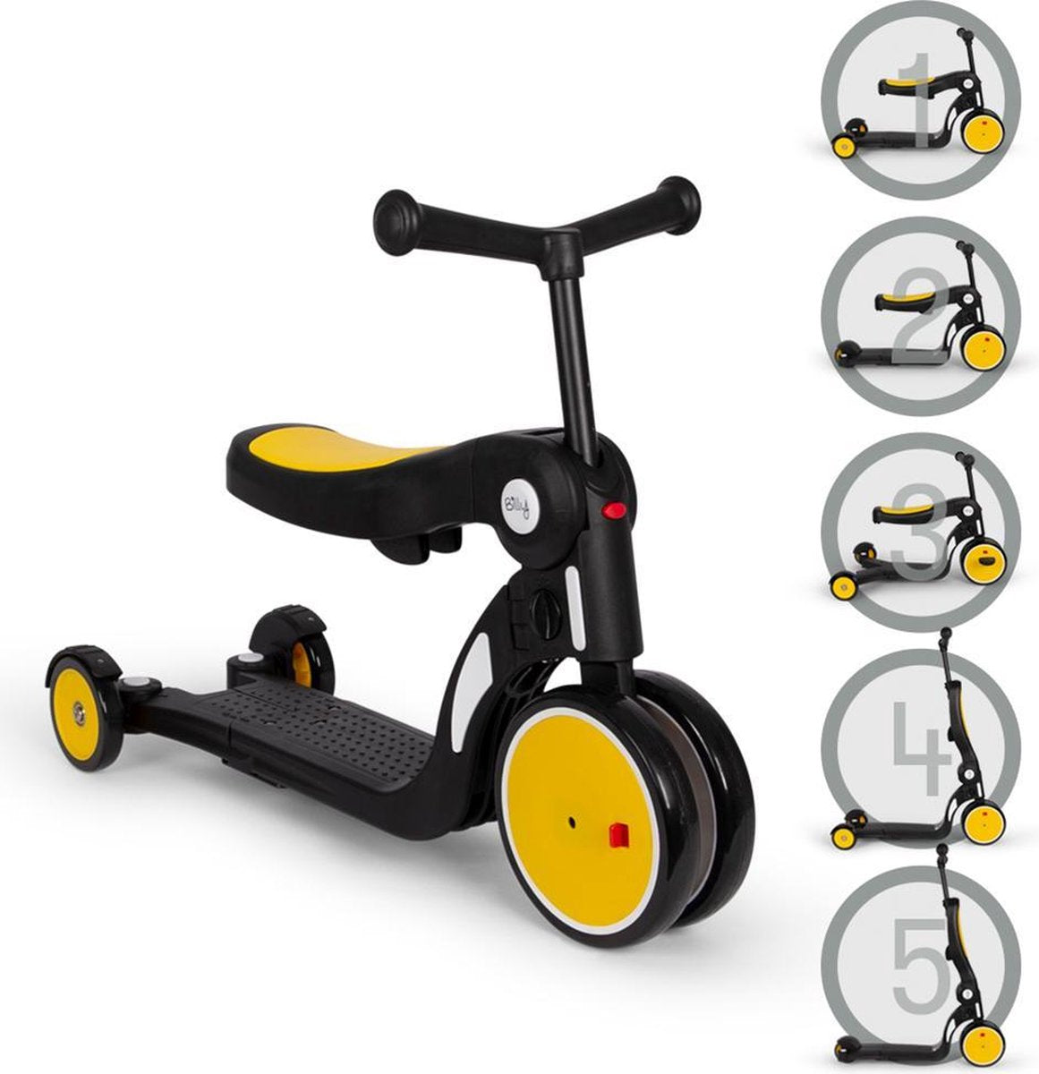 Billy 5-in-1 Scooter & Fiets Quince Geel