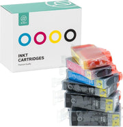 Sinji Inktcartidge voor Canon PGI-520 + CLI-521 - Zwart/Cyaan/Magenta/Geel/Groen - Hoge capaciteit