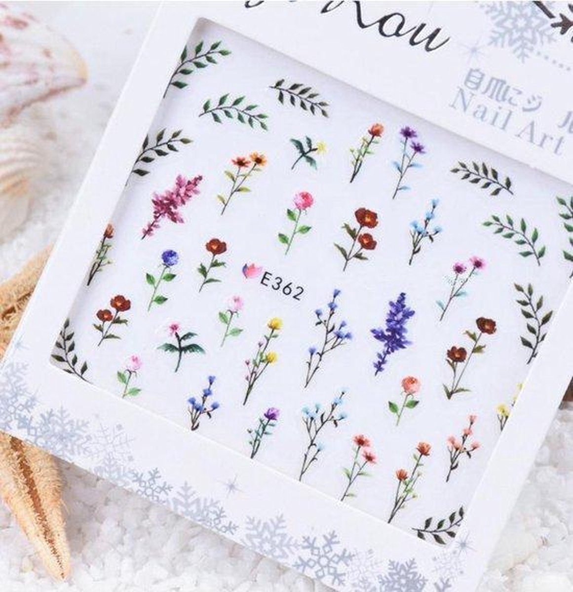 Nail art nagel sticker berm bloemen veld boeket nagel stickers klaproosjes