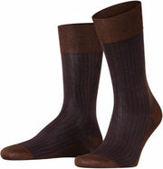 FALKE Oxford Stripe Sokken Heren 13379 - Bruin 5540 chestnut Heren - 47-48
