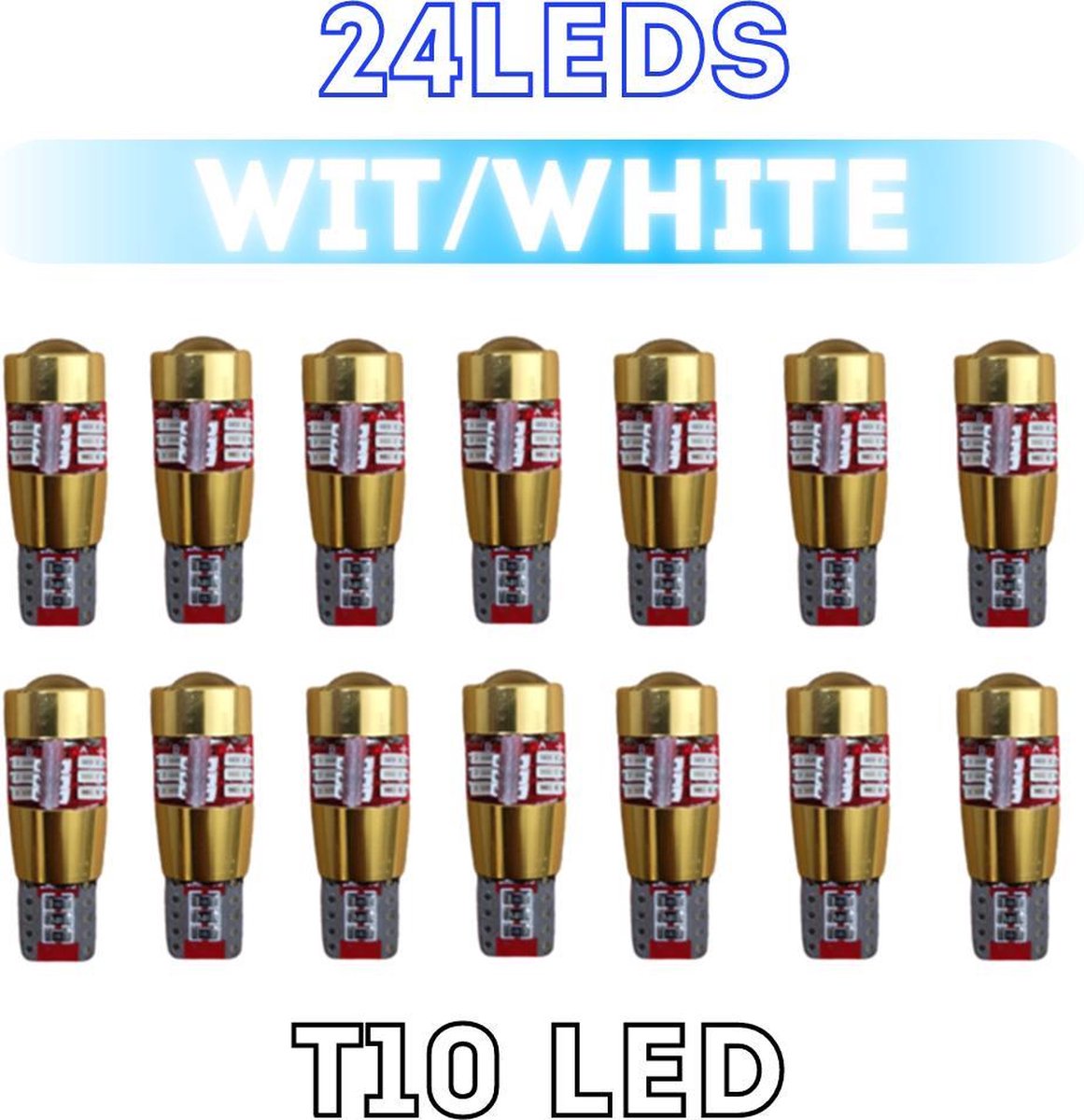 14x T10 Led Canbus HQ Super White standlicht - interieurverlichting - nummerplaatverlichting