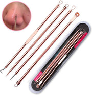 Professionele 4 Delige Mee-eters & Acne Verwijderen Set - RVS Blackhead Killer - Remover Comedonenlepel - Puisten verwijderaar - Comedonendrukker - Mee-eter Lepel
