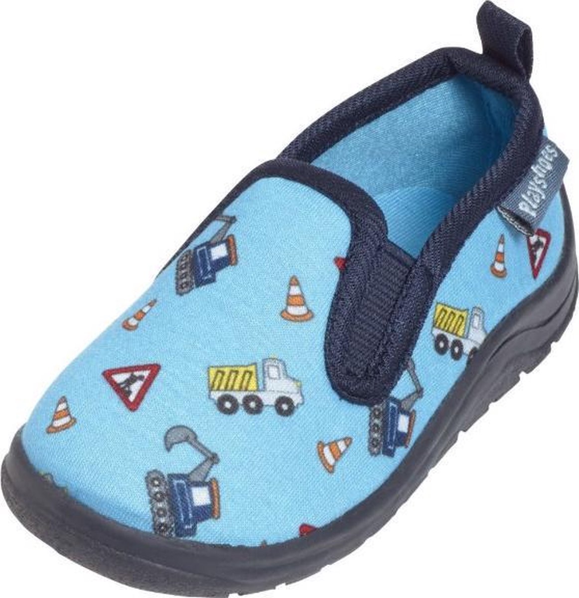 Playshoes Instappers Bouwplaats Jongens Blauw Maat 24/25