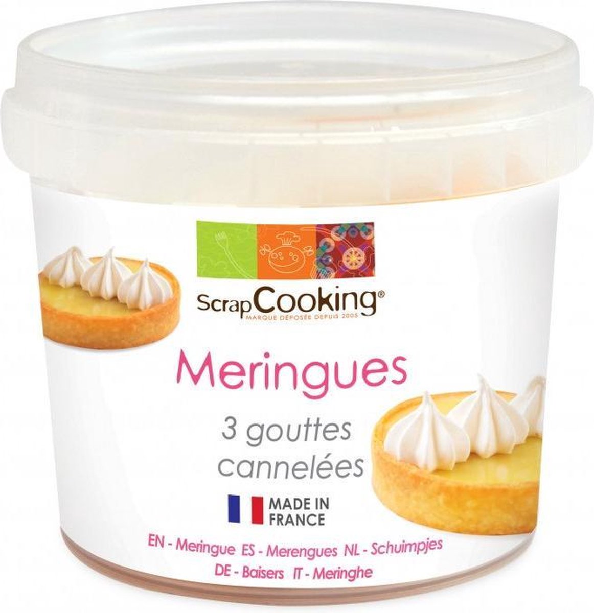 SCRAPCOOKING Schuimgebak - 3 gecanneleerde druppels voor het maken van gebak - 40 g