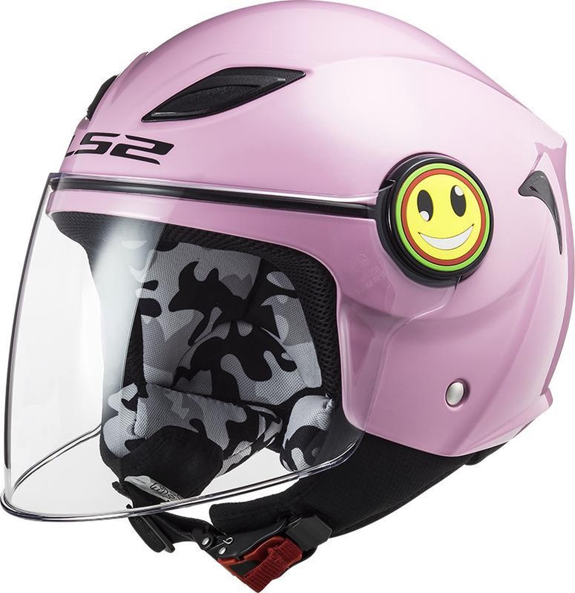 LS2 OF602 Funny Mini kinder scooterhelm / motorhelm glans roze