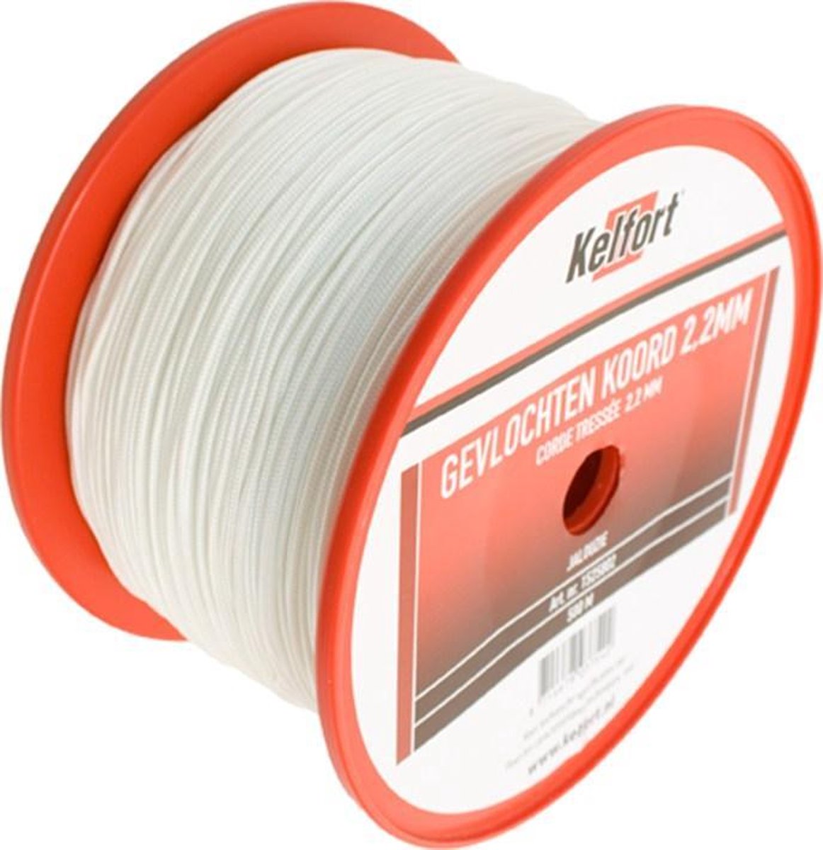 Nylonkoord wit gevlochten 2.2mm