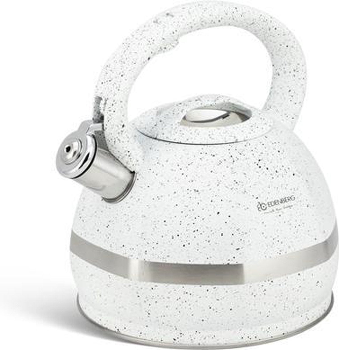 Edënbërg Classic Line - Luxe Fluitketel 3 liter- Wit - RVS