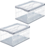 relaxdays 2x professionele vouwkrat - transport krat - boodschappenkrat met deksel