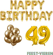 49 jaar Verjaardag Versiering Ballon Pakket Goud
