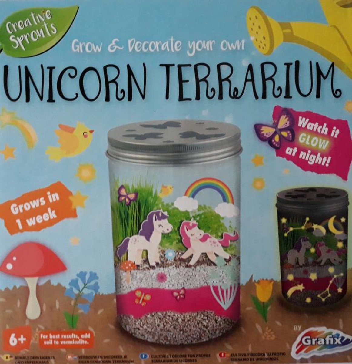Maak je eigen eenhoorn Terrarium Laat groeien en Glowen