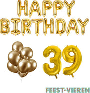 39 jaar Verjaardag Versiering Ballon Pakket Goud