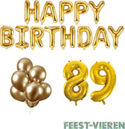 89 jaar Verjaardag Versiering Ballon Pakket Goud