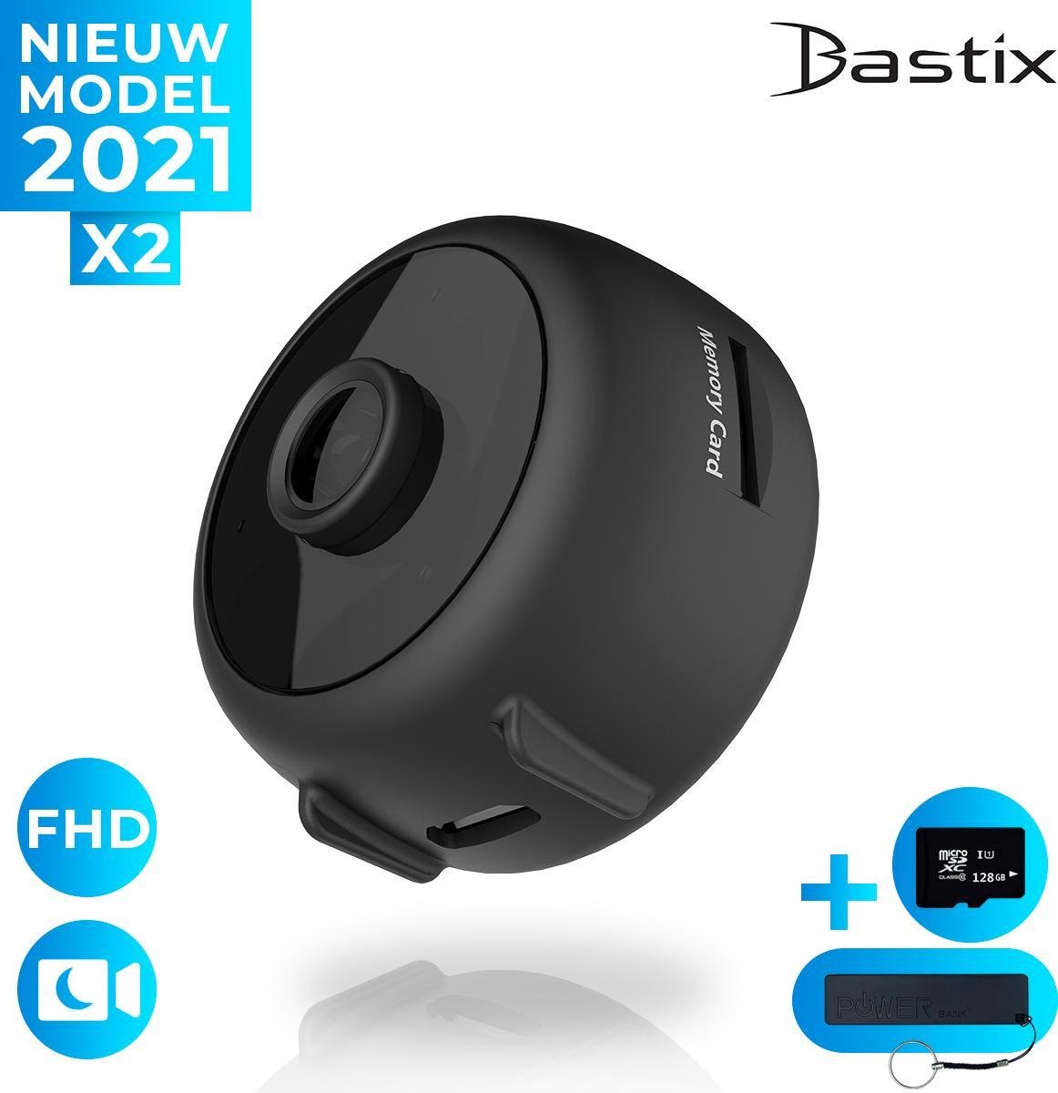 Bastix® X2 Verborgen Wifi Camera Met App - Draadloze Action Spycamera - IP Beveiligingscamera – Met Bijgeleverde SD Kaart 128GB