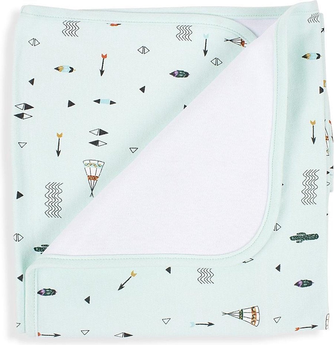 Interbaby Babydeken Tipi 78 X 78 Cm Katoen Groen
