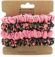 Damesdingetjes - Set van 4 scrunchies - Haarelastieken - Roze