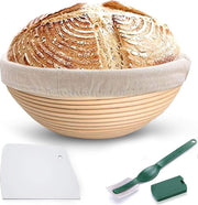Rijsmandje - Inc. gratis deegkleed + mesje - Ø 23 cm - Rijsmand - Banneton - Rijsmandje Rond