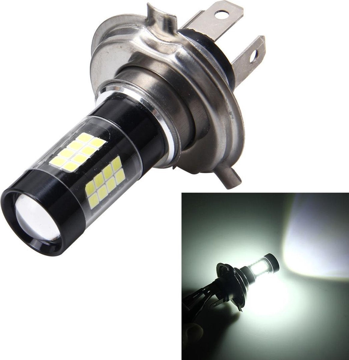 H4 7W 420LM 6000K Autorichtlampen met 42 SMD-3528 LED-lampen