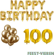 100 jaar Verjaardag Versiering Ballon Pakket Goud