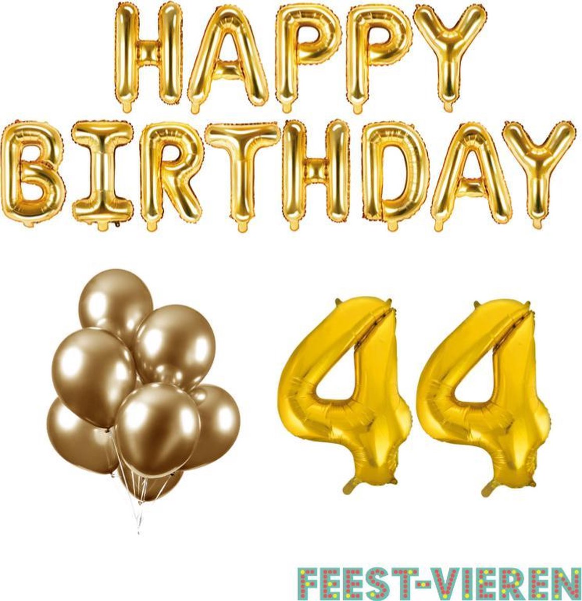 44 jaar Verjaardag Versiering Ballon Pakket Goud
