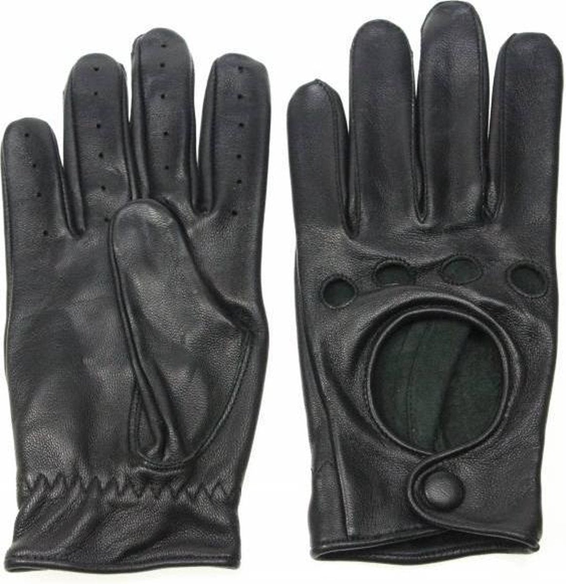 Premium racing leren autohandschoenen zwart | maat S