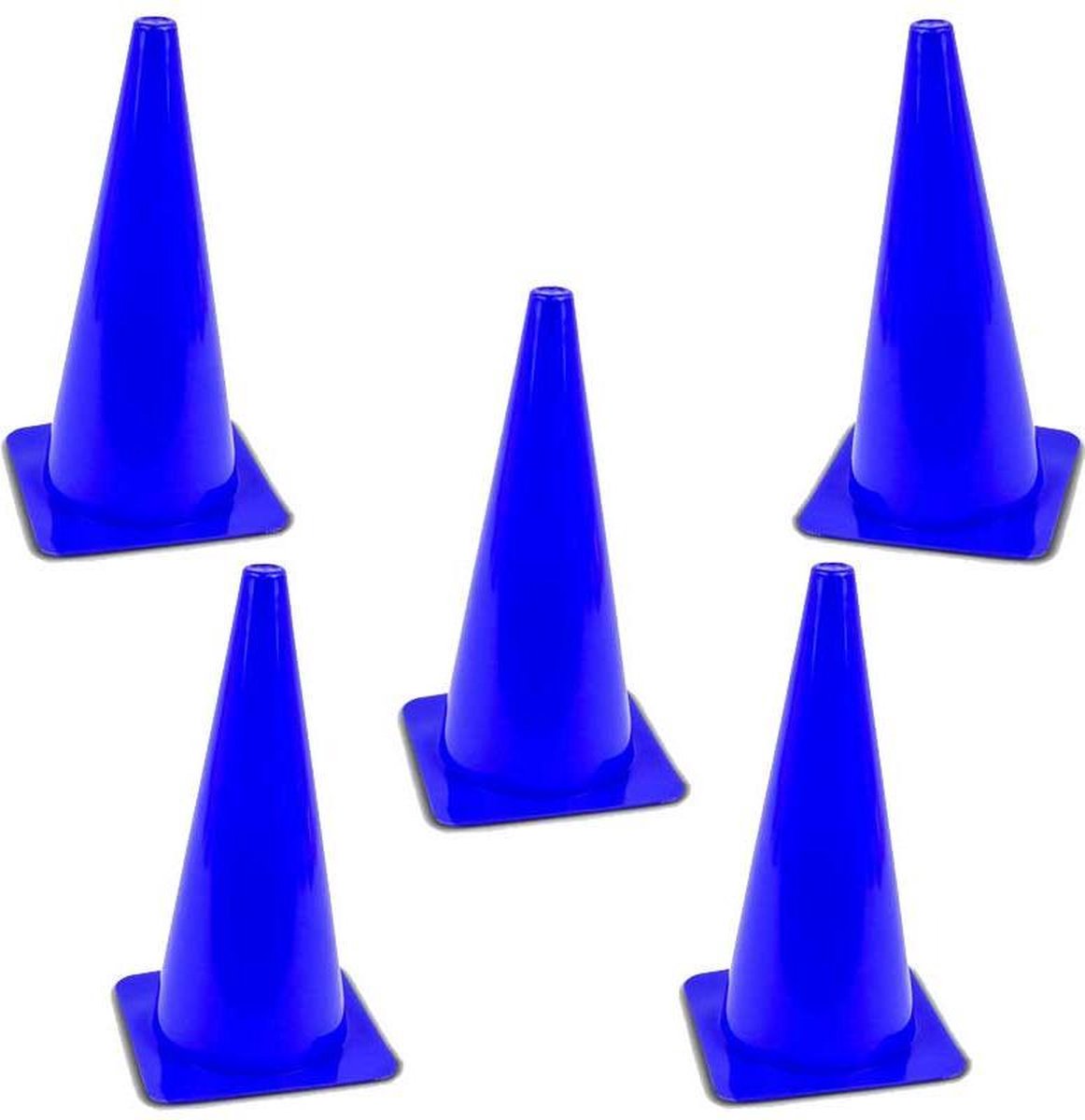 eSam® - 5 tapsvormige behendigheidskegels - Trainings pionnen - Kegels - Pionnen - Pylonen - 38 cm hoog - set van 5 stuk - Blauw