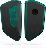 kwmobile autosleutelhoes compatibel met VW Golf 8 3-knops autosleutel - TPU beschermhoes in groen / zwart - Autosleutelcover