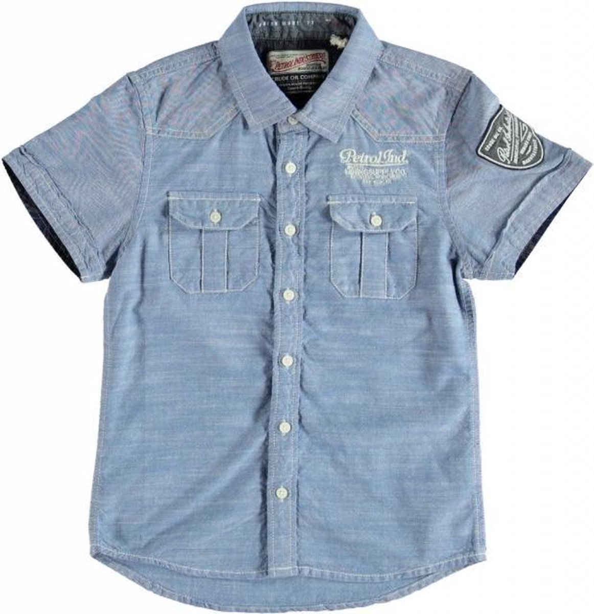 Petrol stevig blauw overhemd Maat - 140