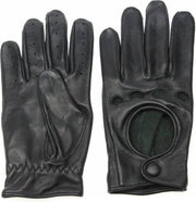 Premium racing leren autohandschoenen zwart | maat M