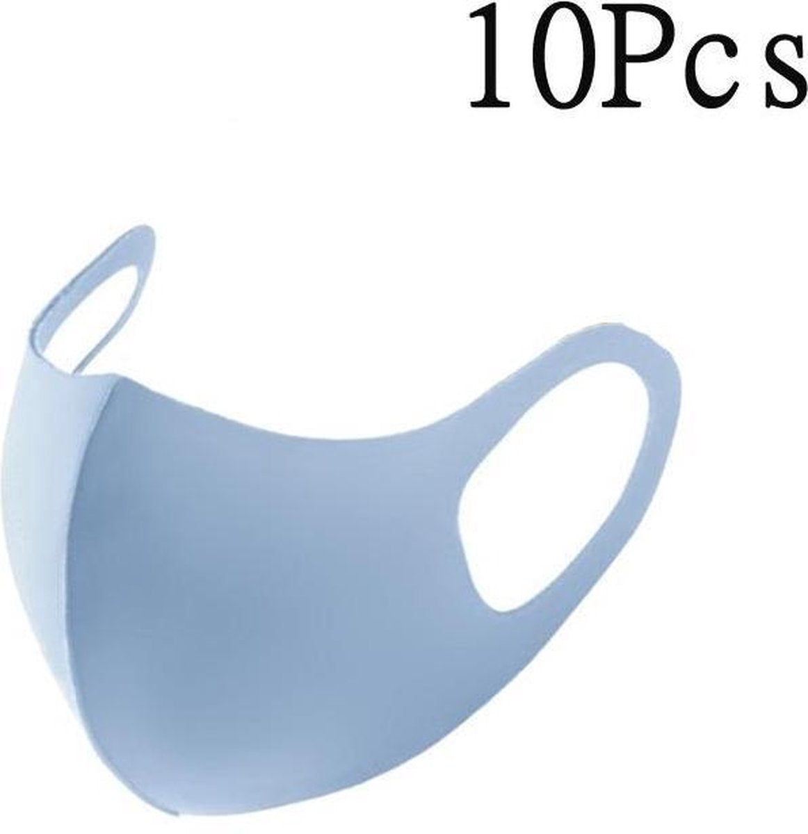Mondkapje Wasbaar Mondmasker Blauw Mondkapjes Niet-medisch - 10 stuks