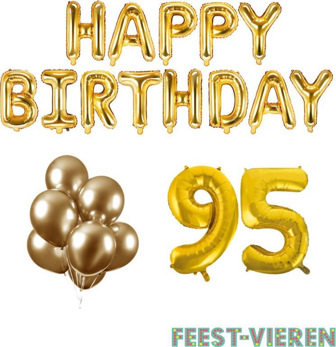 95 jaar Verjaardag Versiering Ballon Pakket Goud