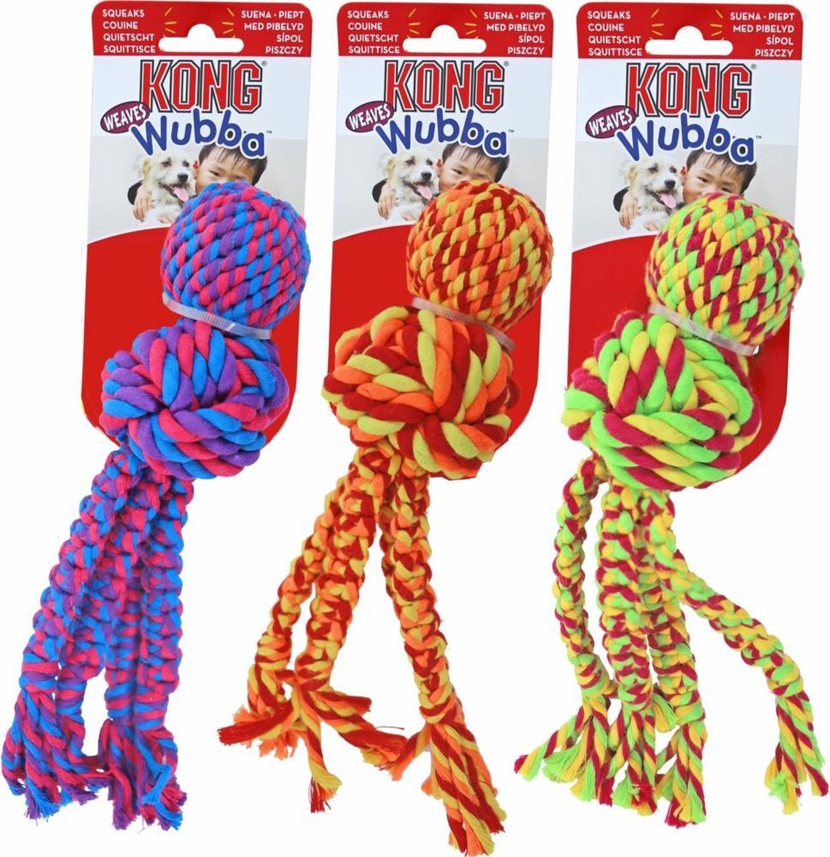 Kong wubba weaves touw assorti 26x5
