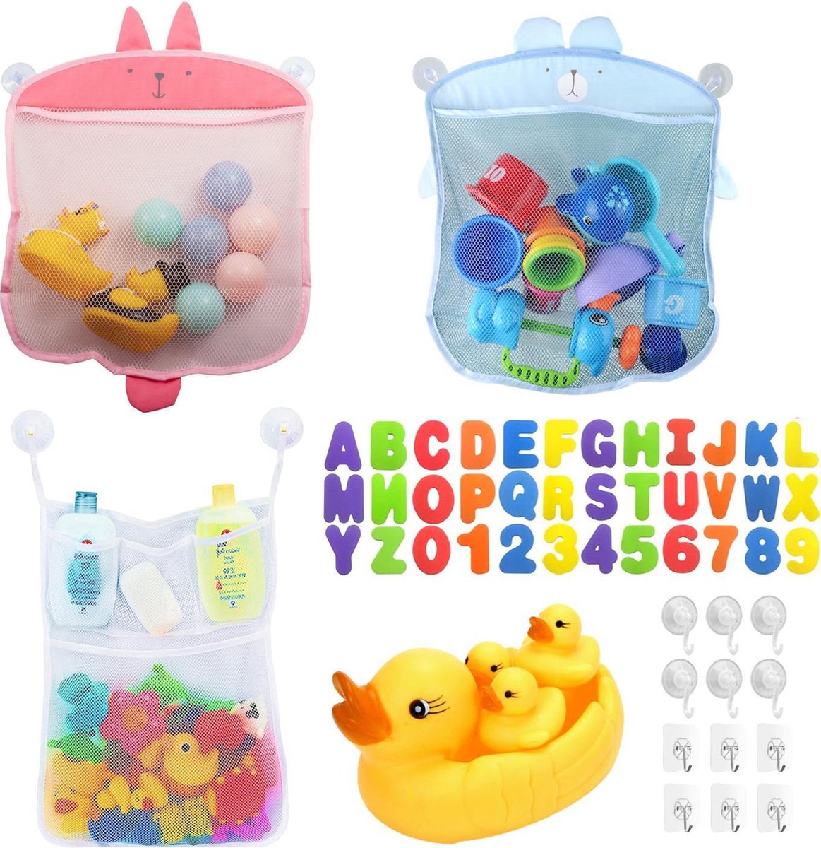 Allerion Bad Organizer - Badspeelgoed Baby - 3 verschillende modellen – Opbergtas – Inclusief speelgoed