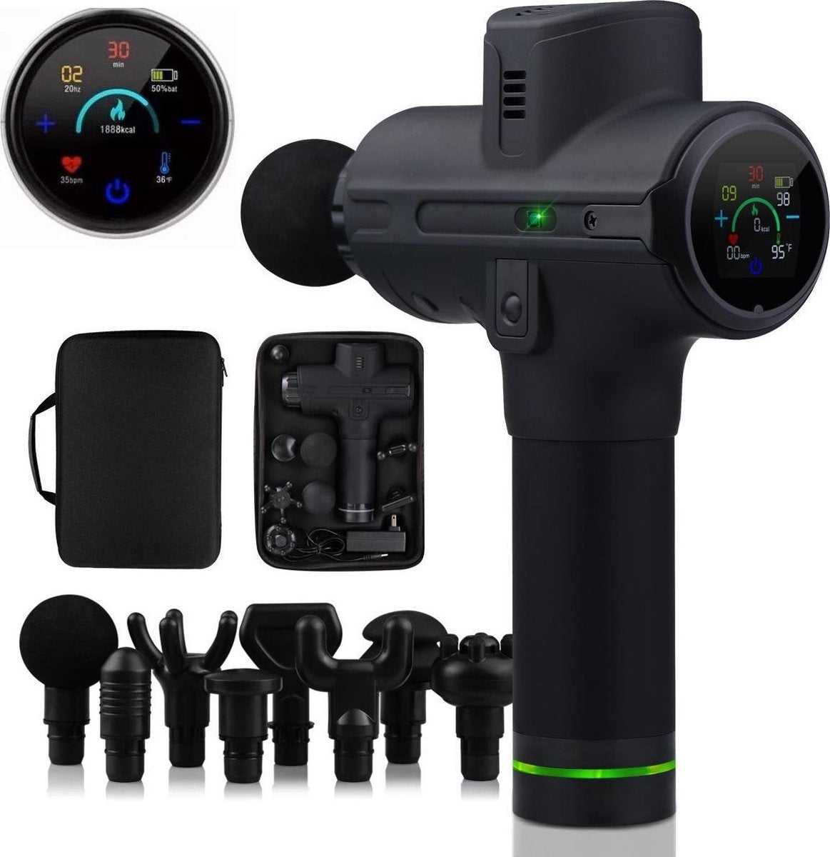 MUSCLE&FIT massage gun - 9 massage standen - met travelcase