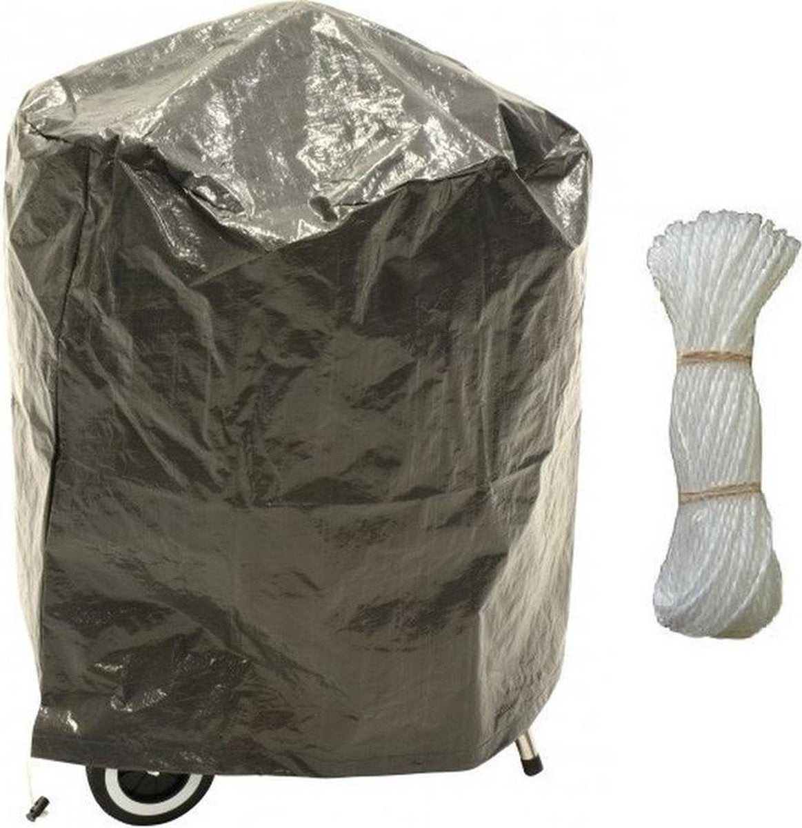 Barbecue beschermhoes rond 65 cm - bbq hoes - Met extra bindtouw 25 meter