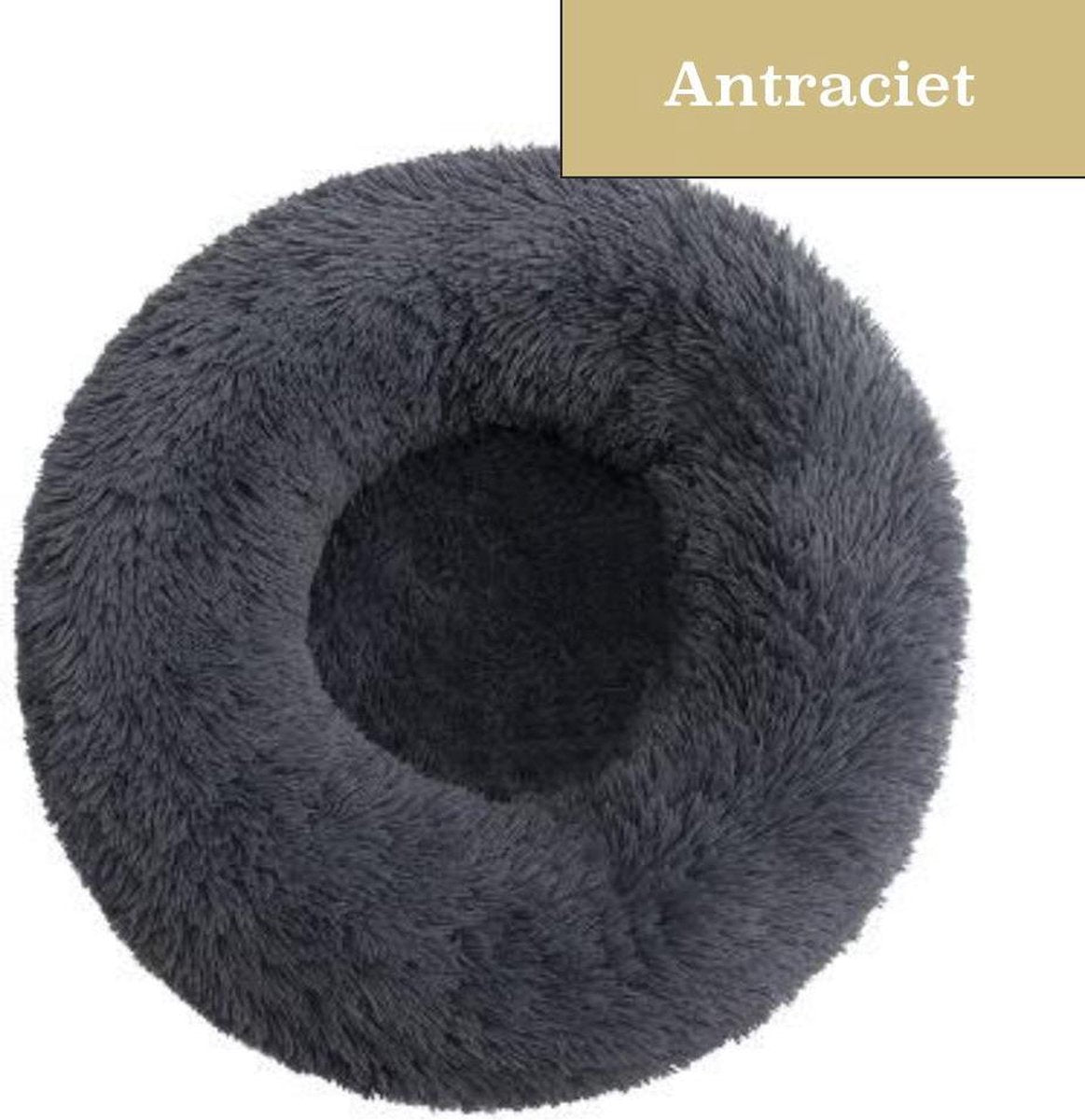 Fluffies - Donut Hondenmand L - Antraciet - 80 CM - Zacht en Fluffy - Wasbaar en Antislip