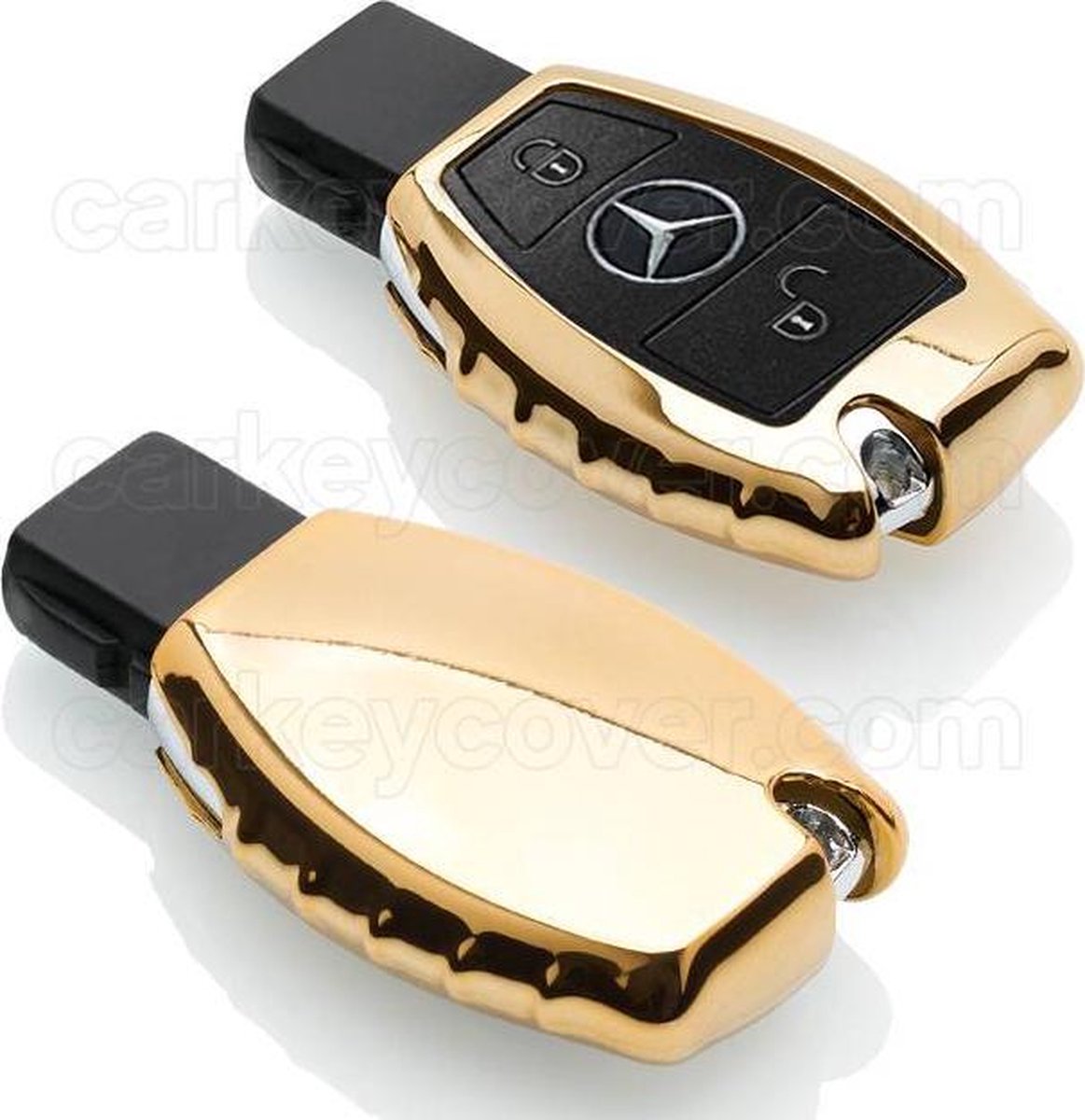 Mercedes SleutelCover - Goud / TPU sleutelhoesje / beschermhoesje autosleutel