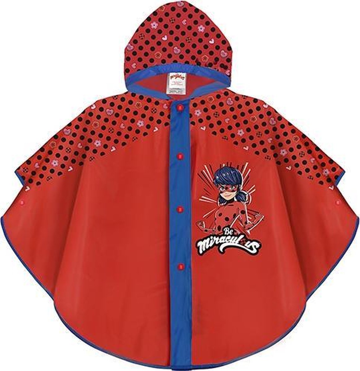 Perletti Regenponcho Lady Bug Meisjes Eva Rood 3-6 Jaar
