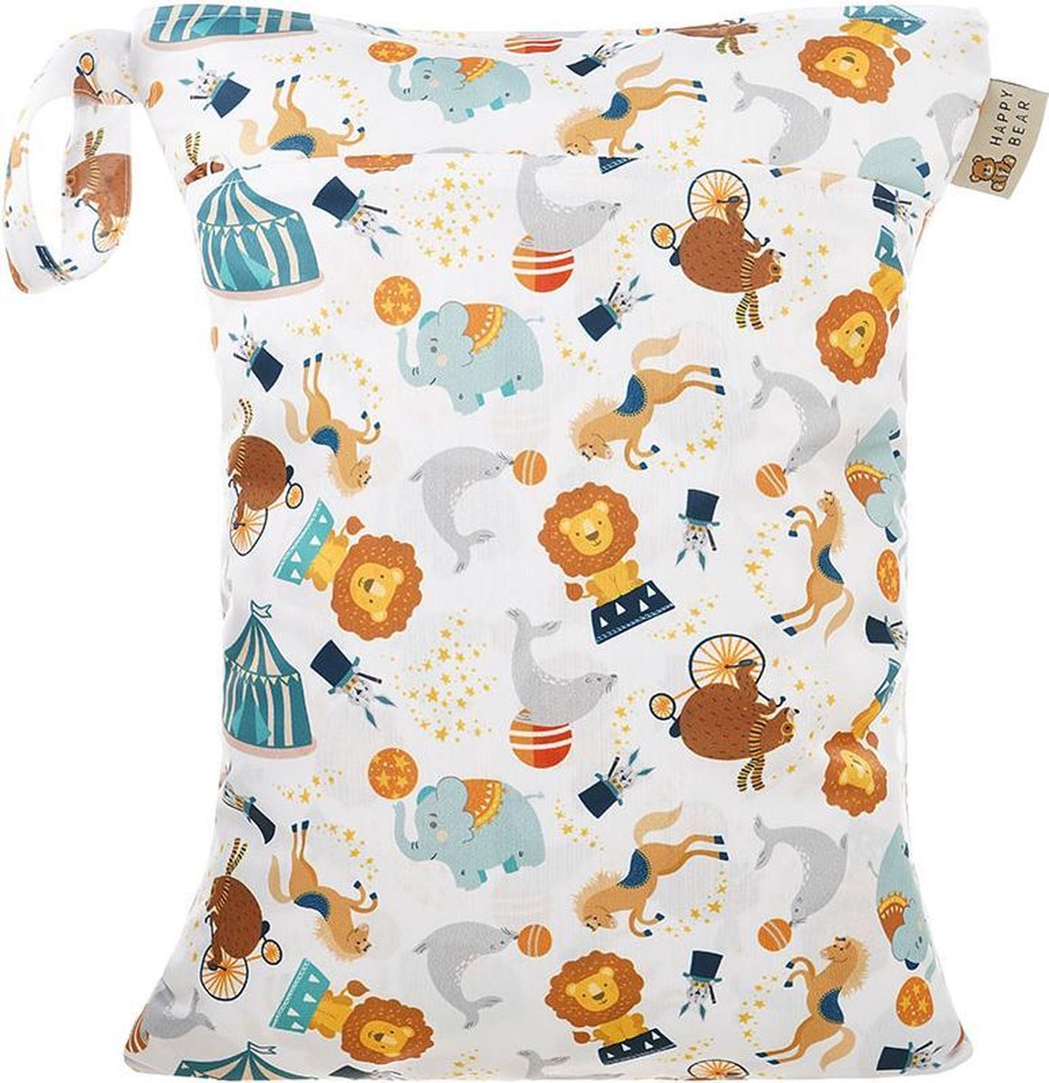 HappyBear Wetbag - Circus | Waterdichte opbergtas - luiers - 2 vakken - 30cm x 40cm