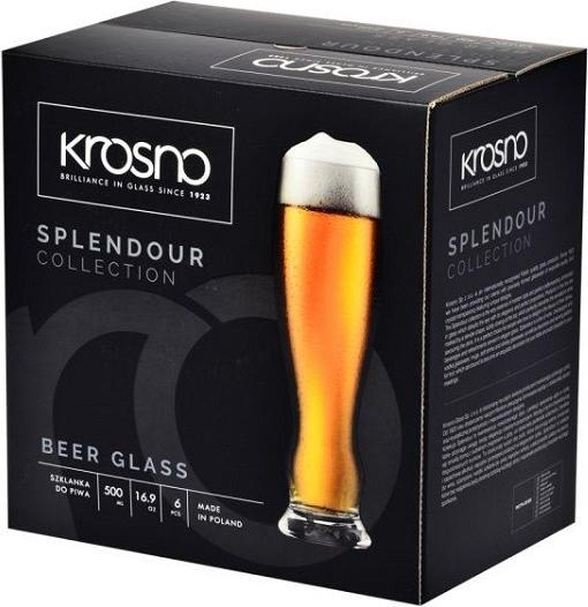 Krosno Splendour Collection Bierglazen - Set van 6 - 500ml
