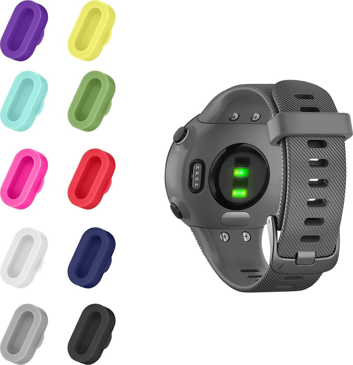 kwmobile 10x anti-stofplug voor Garmin Venu / Forerunner / Vivomove / Fenix - Anti dust plug voor oplaadpoort - Afdekking in meerkleurig