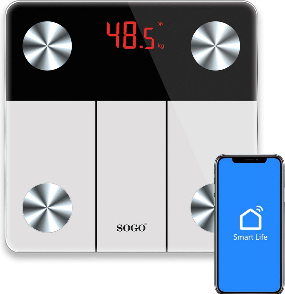 Weegschaal - Weegschaal personenweegschaal - Bluetooth - Met lichaamsanalyse