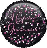 Standard Herzlichen Gl?ckwunsch Pink Sparkle Foil Balloon Ro