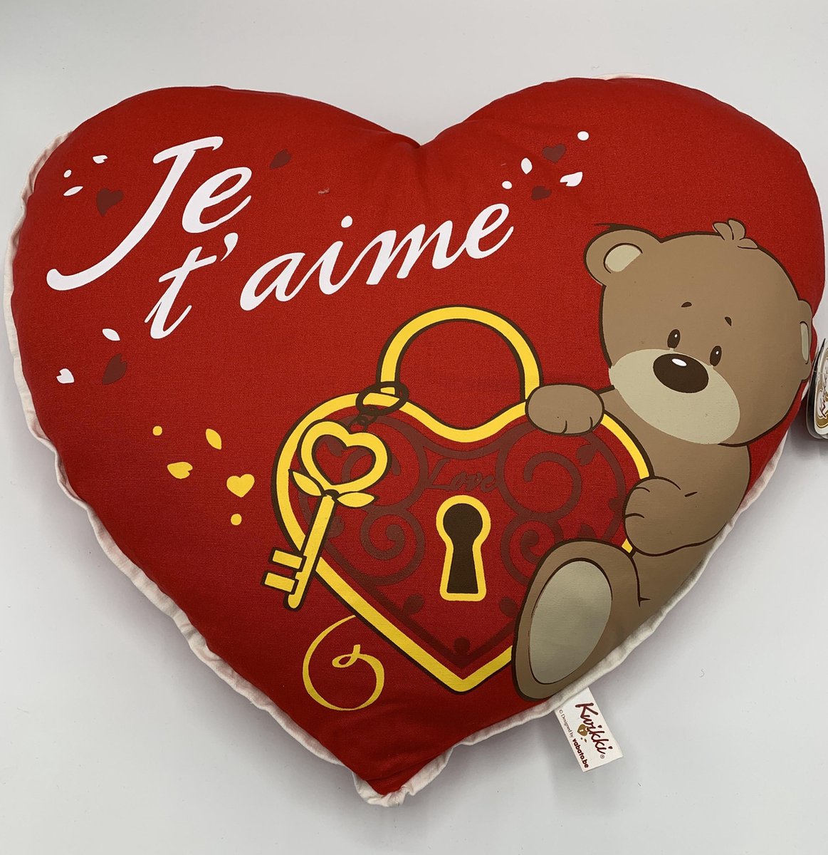Kwikki liefdes kussen hart  -  je t'aime - 45 cm