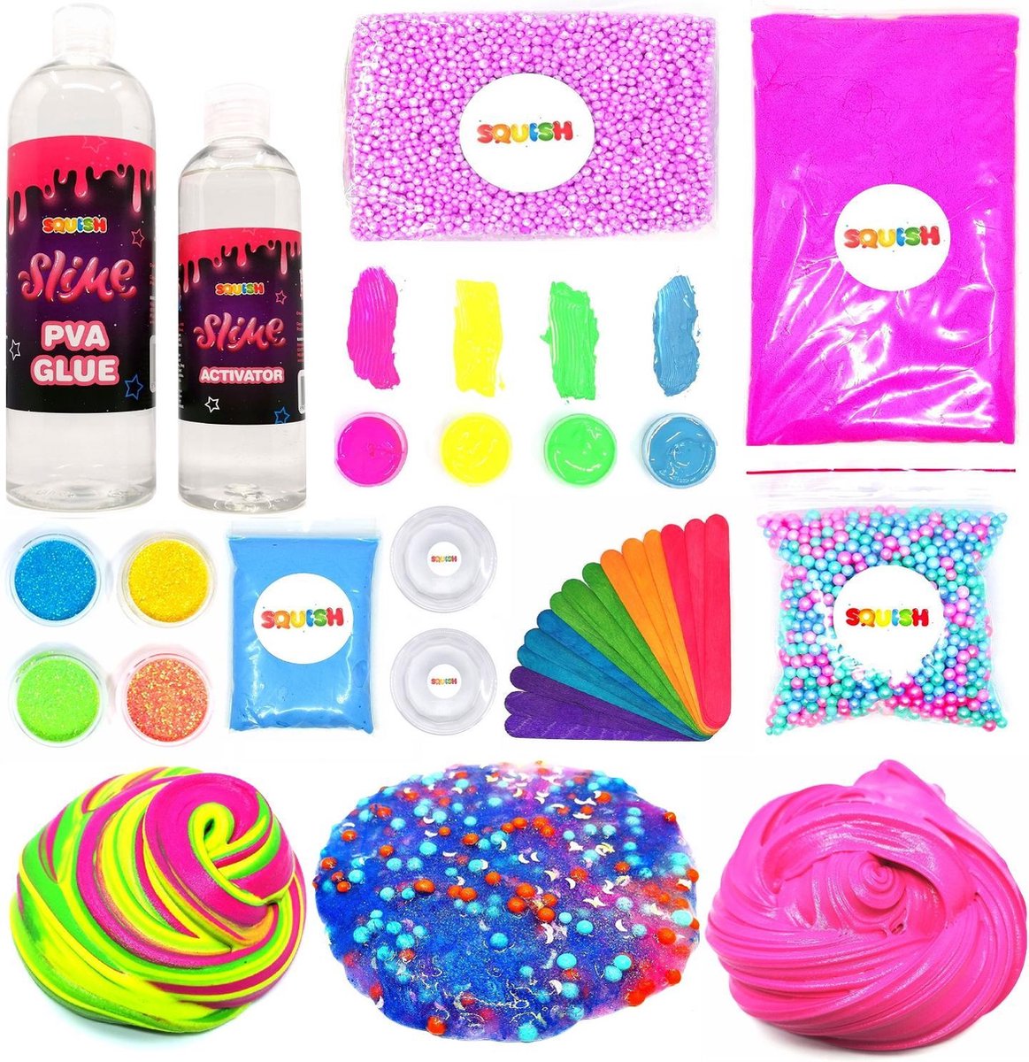Set voor slijm te maken - Squish - Magic box - 17 onderdelen