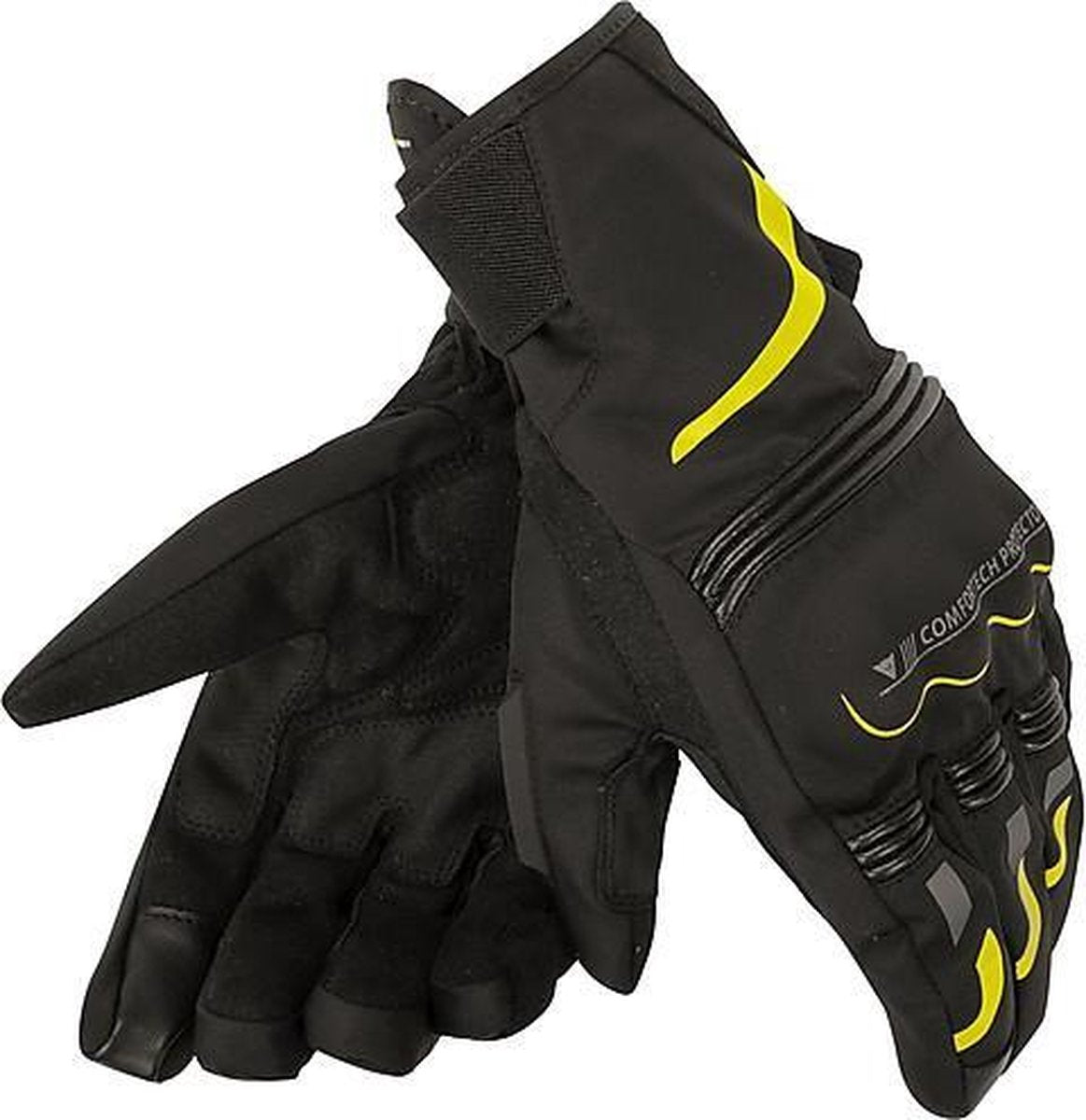 Dainese Tempest Unisex D-Dry Black Yellow-Fluo Short Motorcycle Gloves XS