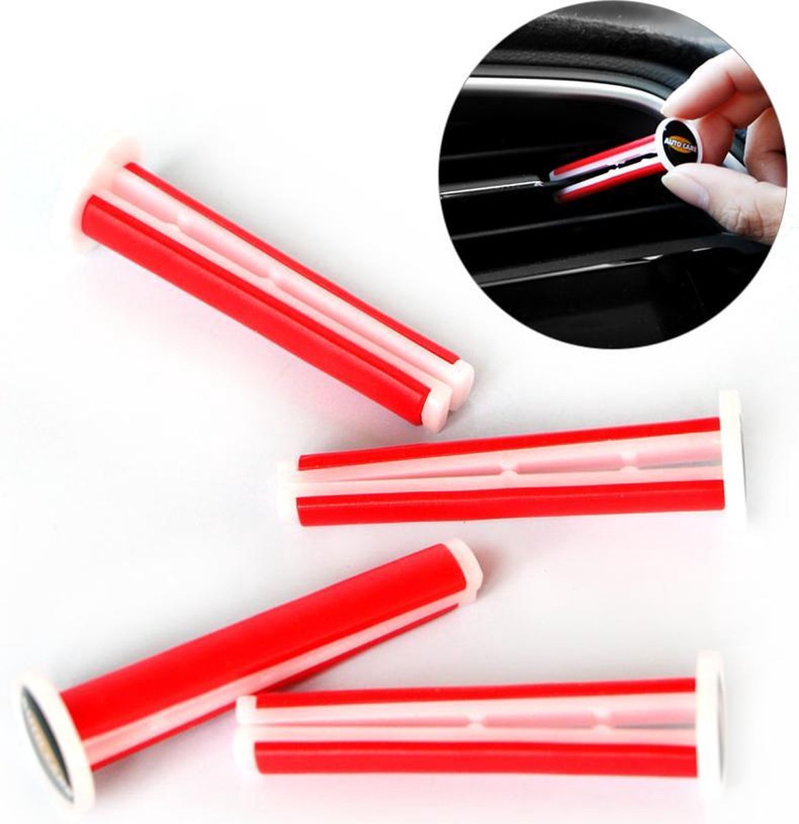 Auto Care - Auto Luchtverfrisser | Auto Verfrisser | Autogeur | Autoparfum | Aardbei - 4 stuks