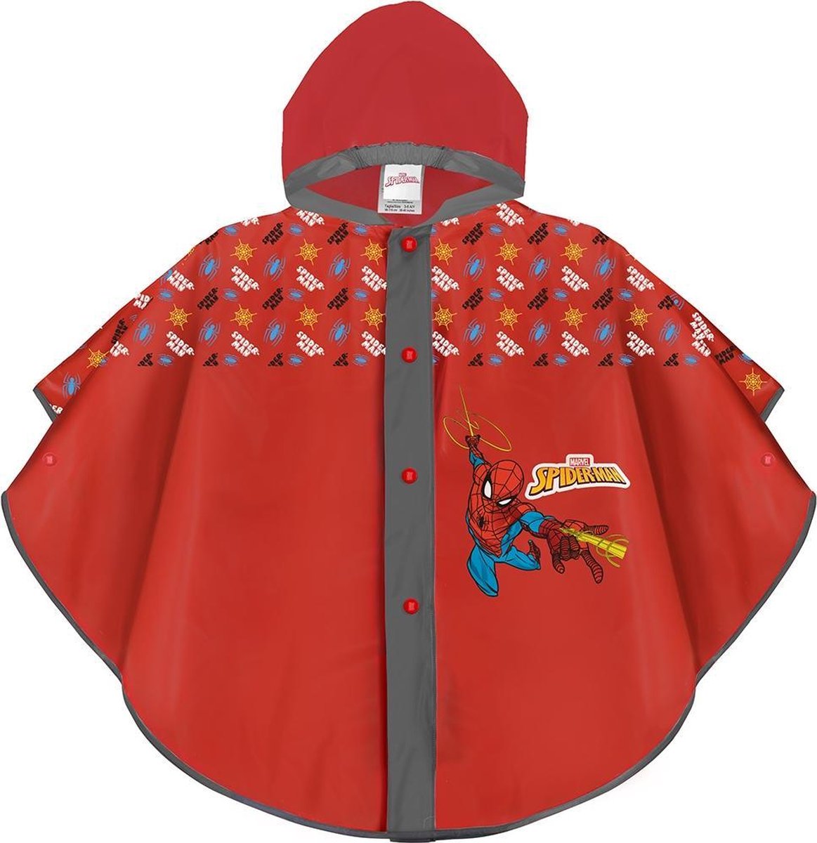 Perletti Regenponcho Spiderman Jongens Eva Rood 3-6 Jaar
